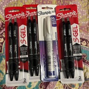 Sharpie S-Gel Black Pens and Paint Marker Set (3 - 2 packs of pens; 1 paint pen)